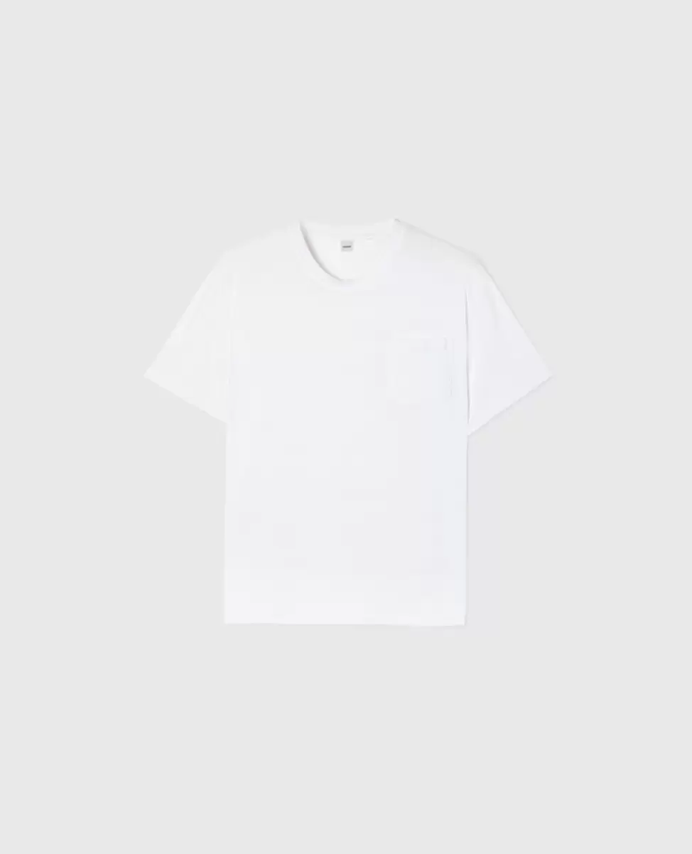 Camiseta Clásica Con Ajuste Entallado Hombre Aspesi Blanco Camisetas Y Polos