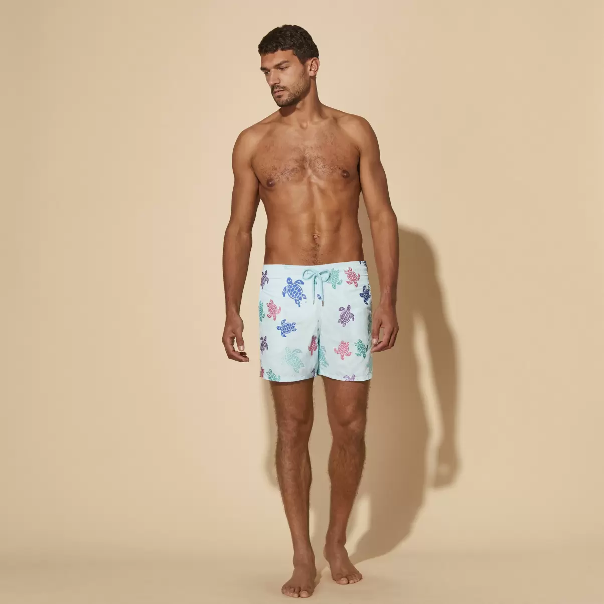 Men Swim Shorts Embroidered Tortue Multicolore - Limited Edition Thalassa / Azul Vilebrequin Económico El Bordado Hombre