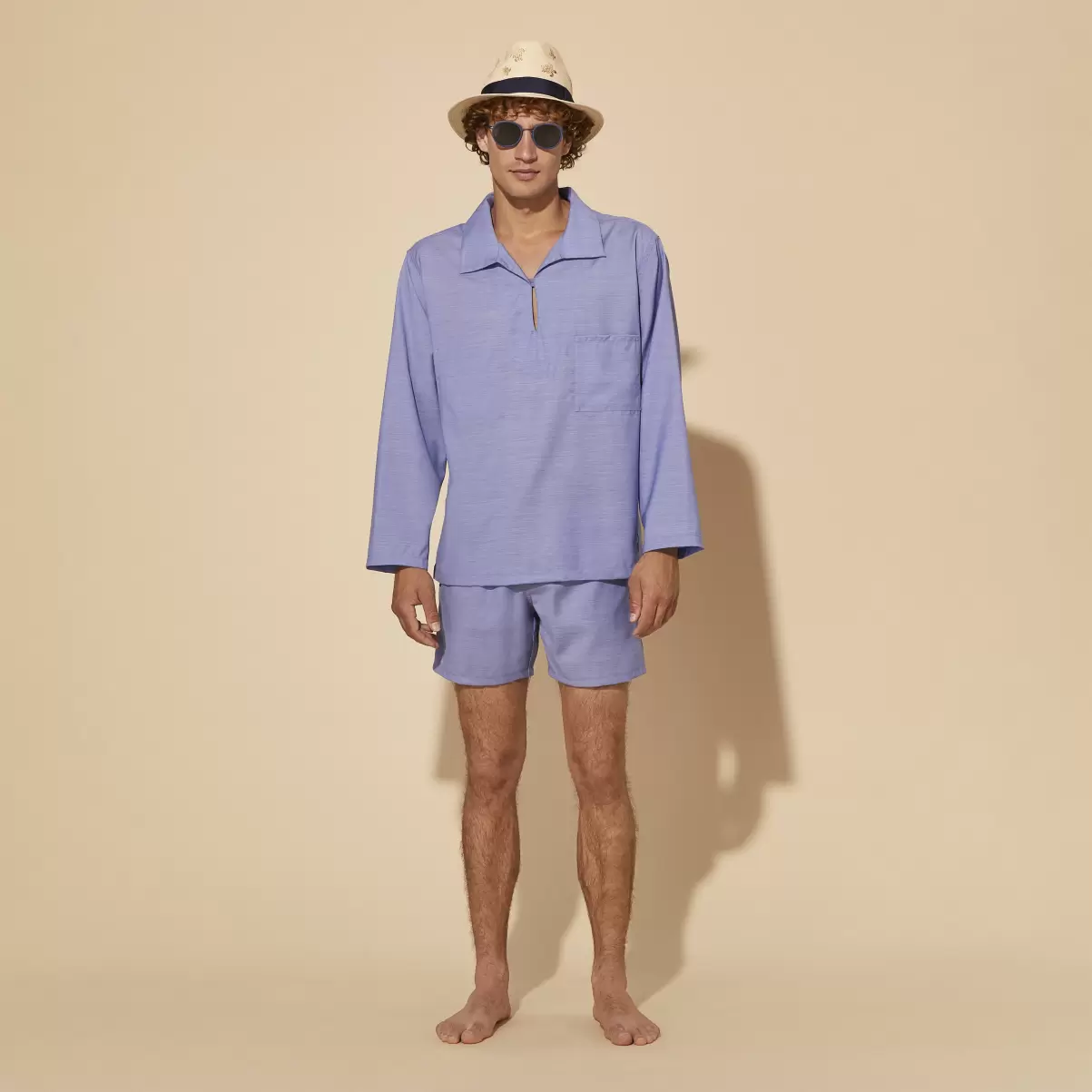 Vilebrequin Moderno Hombre Men Wool Vareuse Solid Divine / Azul Camisas - 2