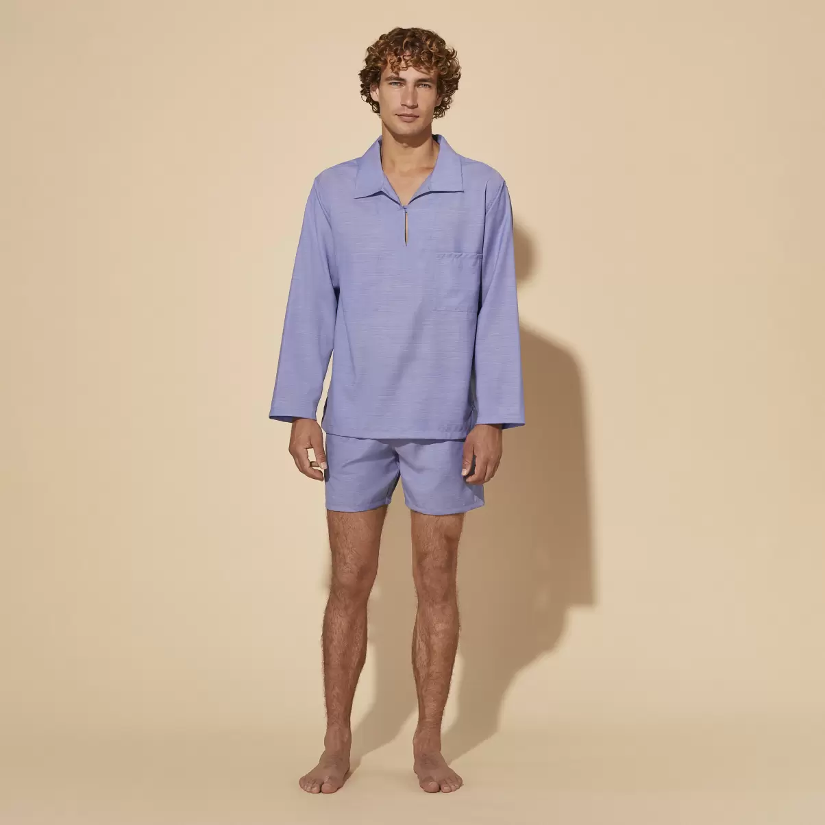 Vilebrequin Moderno Hombre Men Wool Vareuse Solid Divine / Azul Camisas