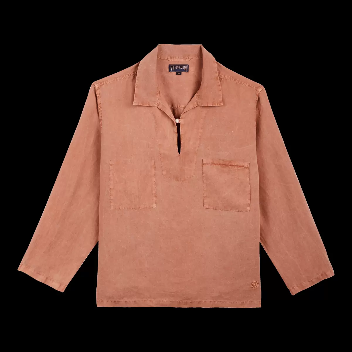 Chaquetón De Lino En Color Liso Con Tinte Mineral Para Hombre Camisas Hombre Pottery / Naranja 2024 Vilebrequin - 3