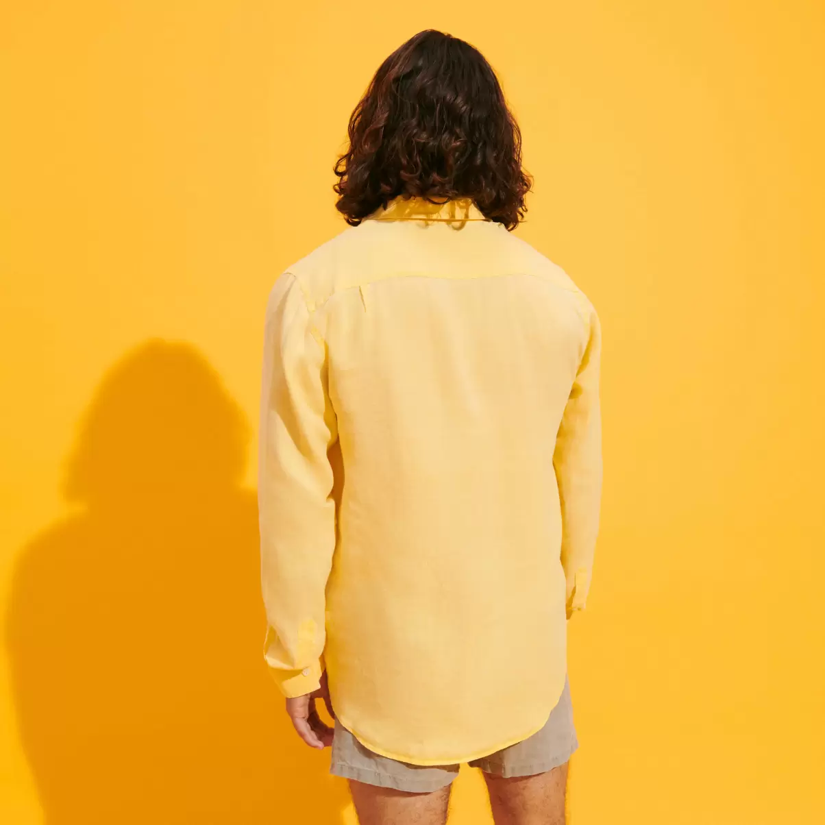 Salida Genet / Amarillo Camisas Vilebrequin Camisa De Lino Lisa Para Hombre Hombre - 1