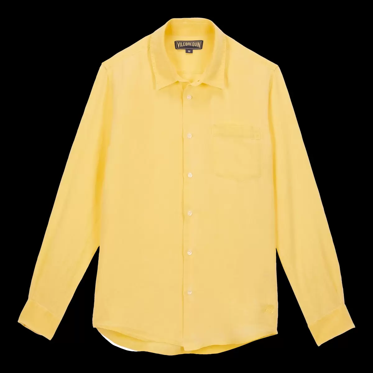 Salida Genet / Amarillo Camisas Vilebrequin Camisa De Lino Lisa Para Hombre Hombre - 3
