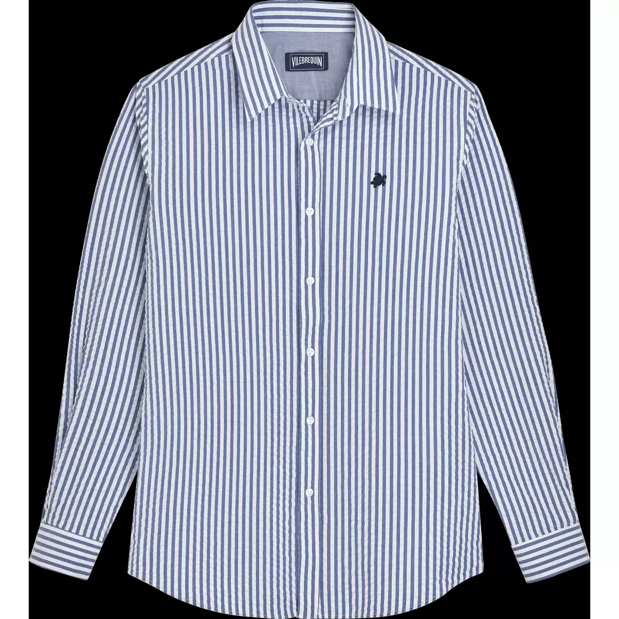 Vilebrequin Hombre Camisas Descuento Camisa De Sirsaca A Rayas Para Hombre Vaqueros / Azul - 3