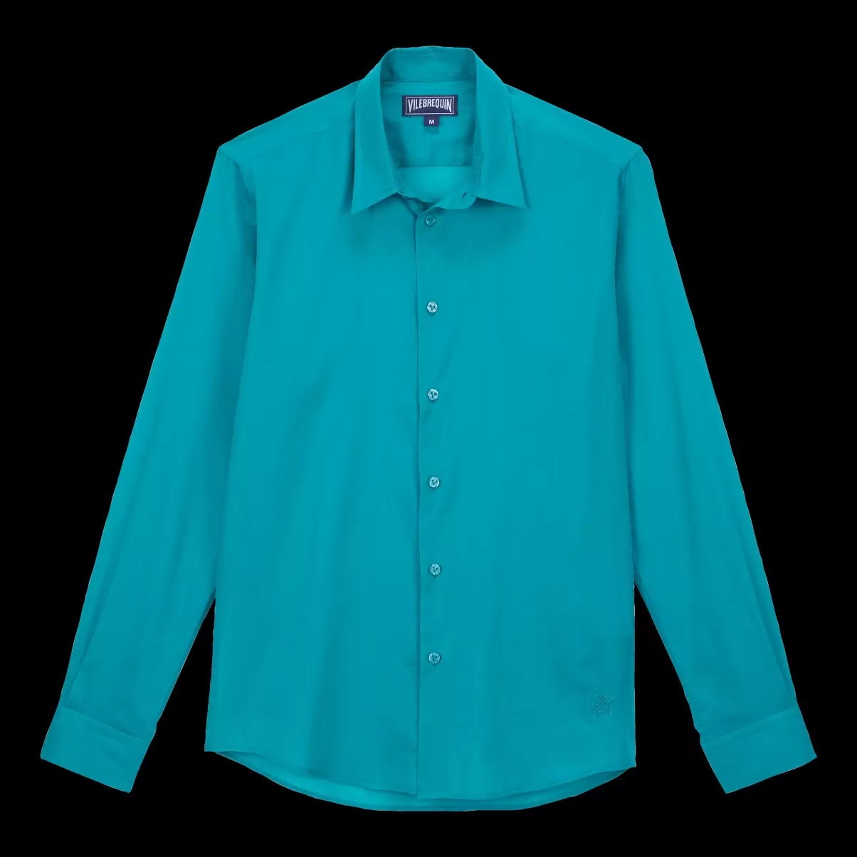 Camisa Ligera Unisex En Gasa De Algodón De Color Liso Vilebrequin Asegurar Emerald / Verde Camisas Hombre - 3