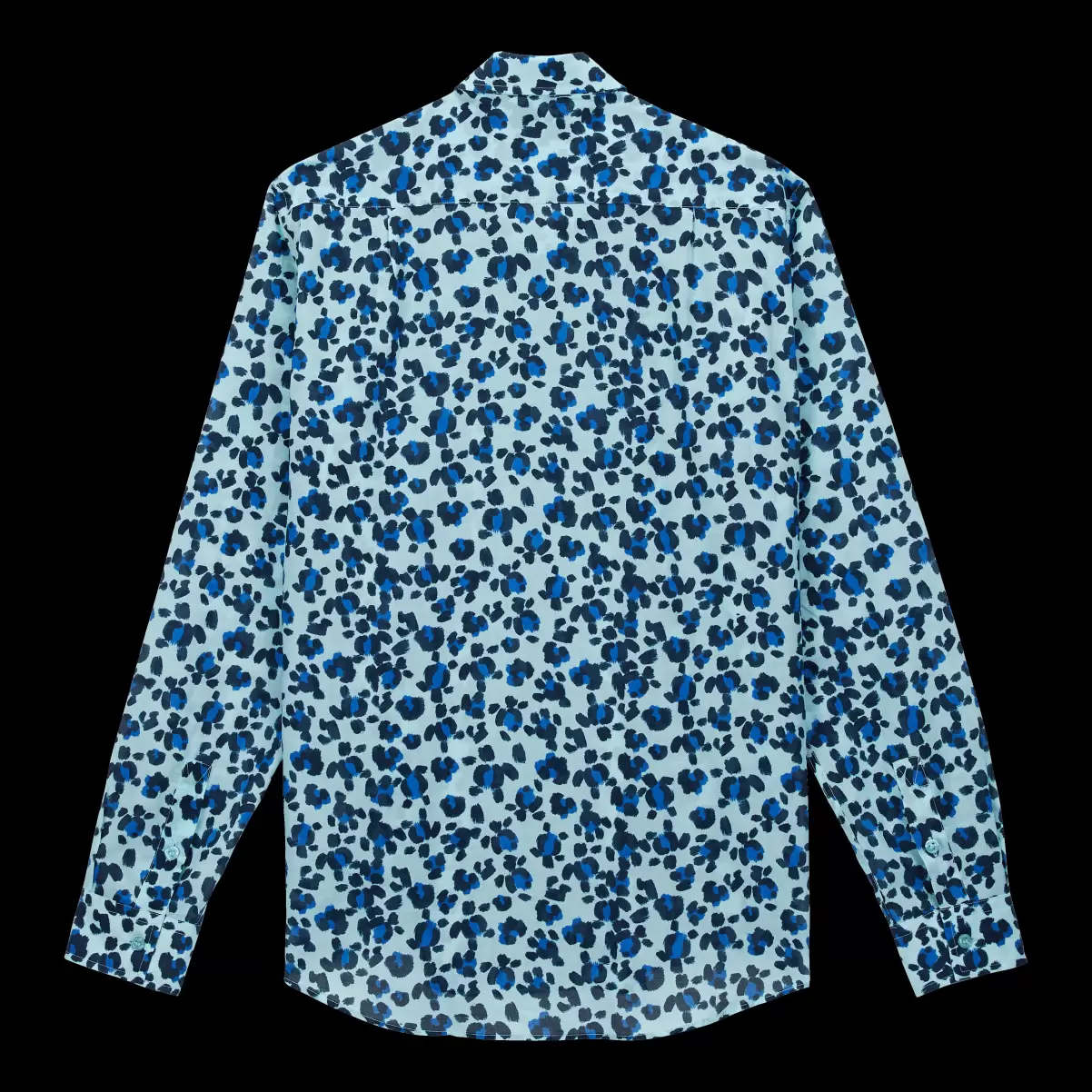 Hombre Camisas Vilebrequin Camisa Ligera Unisex En Gasa De Algodón Con Estampado Turtles Leopard Descuento Thalassa / Azul - 4