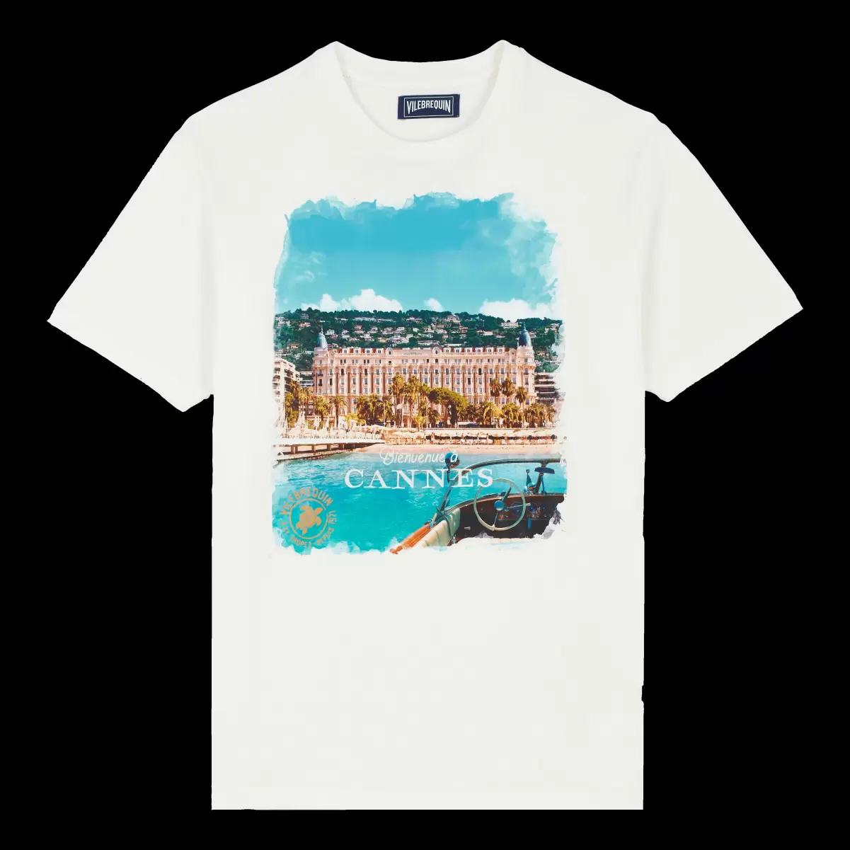 Flete Gratis Camisetas Hombre Camiseta De Algodón Con Estampado Cannes Para Hombre Vilebrequin Off White / Blanco - 3
