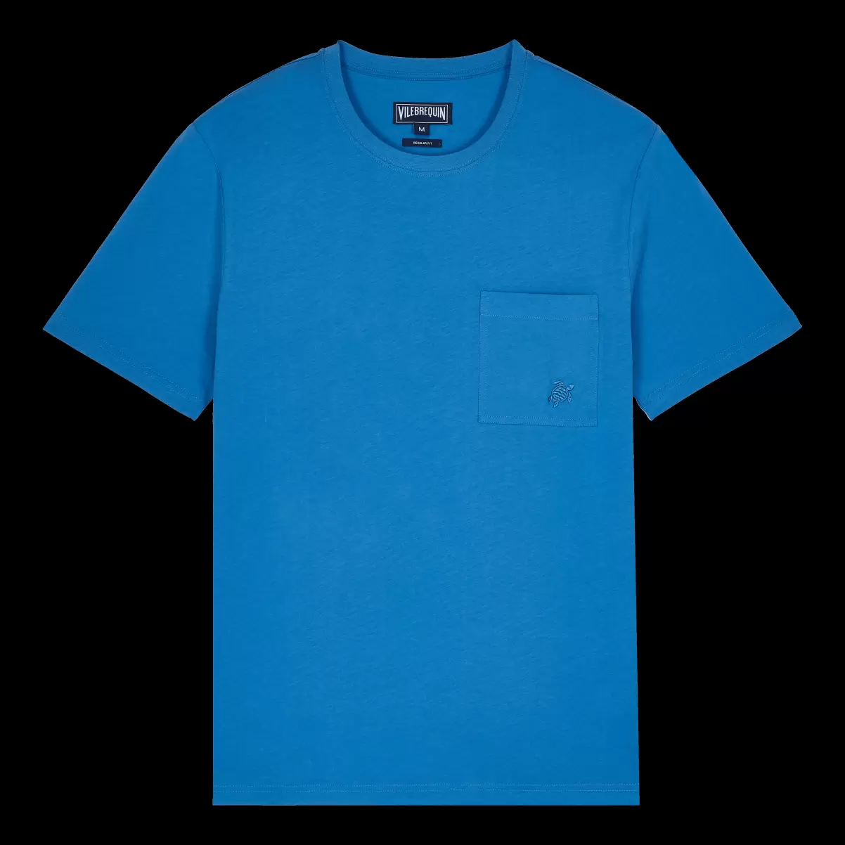 Hombre Autorización Camiseta De Algodón Orgánico De Color Liso Para Hombre Camisetas Vilebrequin Earthenware / Azul - 2