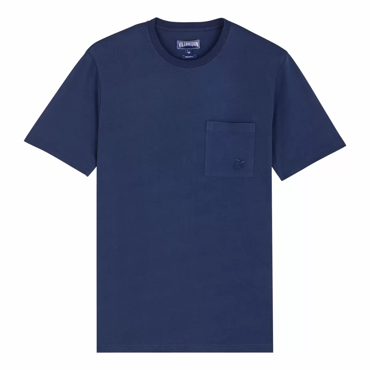 Hombre Camisetas Camiseta De Algodón Orgánico De Color Liso Para Hombre Azul Marino / Azul Moderno Vilebrequin - 3