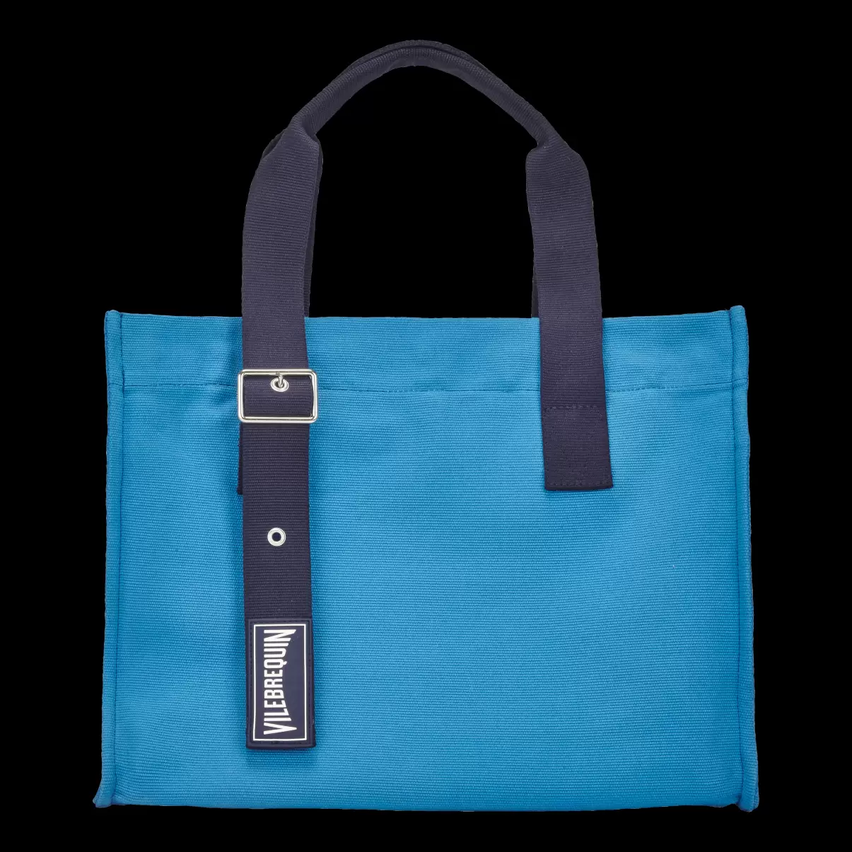 Calanque / Azul Bolsa De Playa Pequeña De Algodón Con Estampado Liso Vilebrequin Promoción Bolsos Y Bolsas De Playa Hombre - 2
