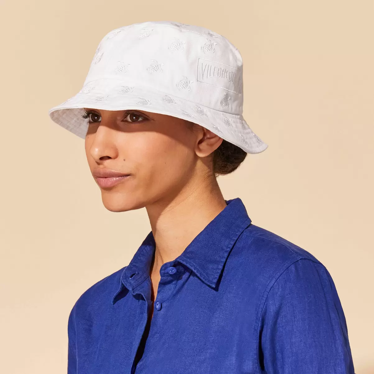 Blanco / Blanco Hombre Sombreros Embroidered Bucket Hat Tutles All Over Recomendar Vilebrequin
