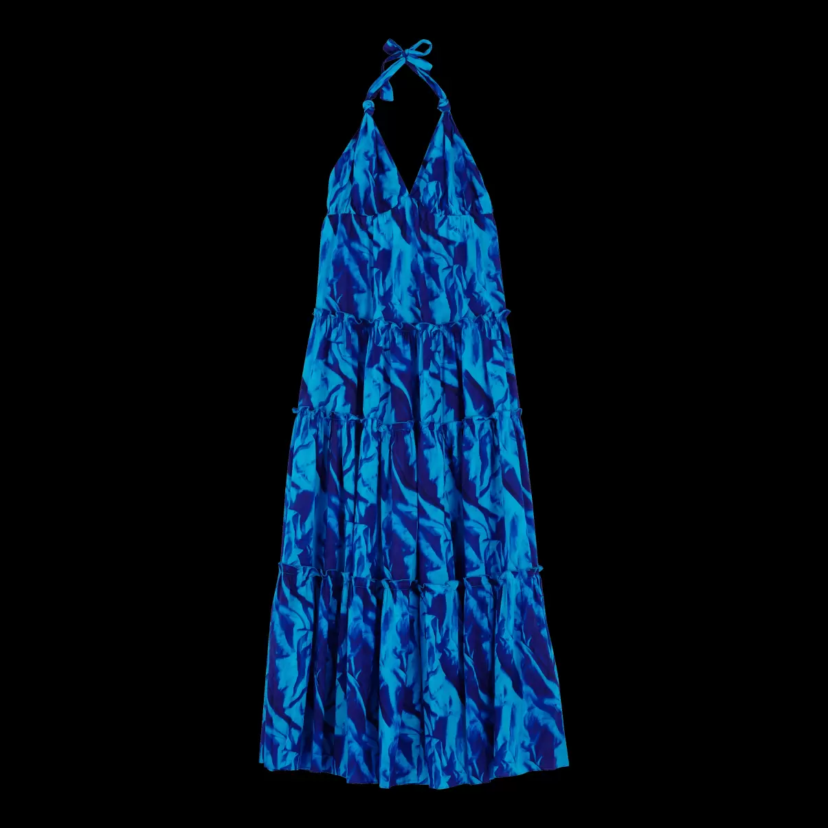 Vestido Largo De Algodón Con Espalda Abierta Y Estampado Les Draps Froissés Para Mujer Servicio Vilebrequin Vestidos Mujer Azul Neptuno / Azul - 2
