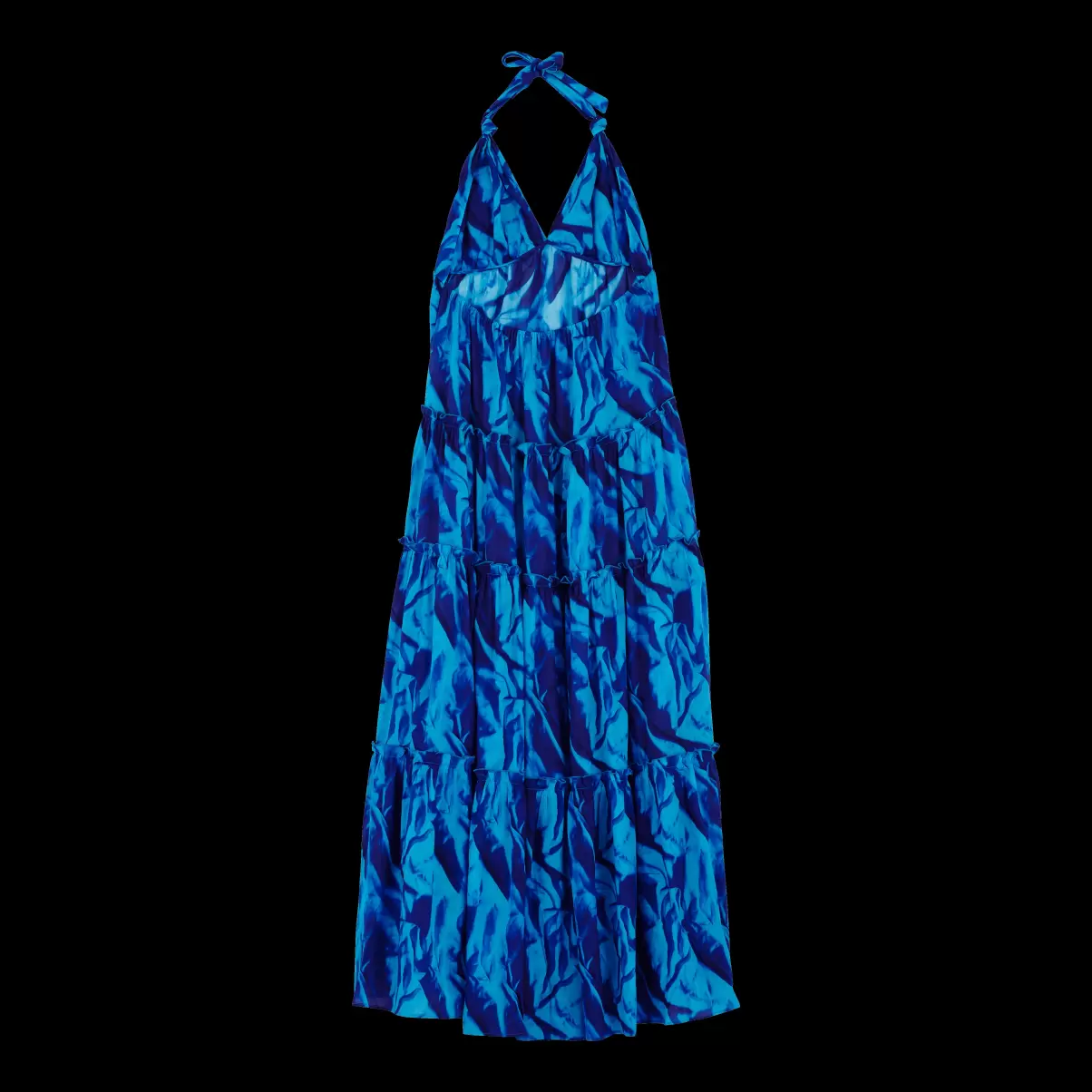 Vestido Largo De Algodón Con Espalda Abierta Y Estampado Les Draps Froissés Para Mujer Servicio Vilebrequin Vestidos Mujer Azul Neptuno / Azul - 3