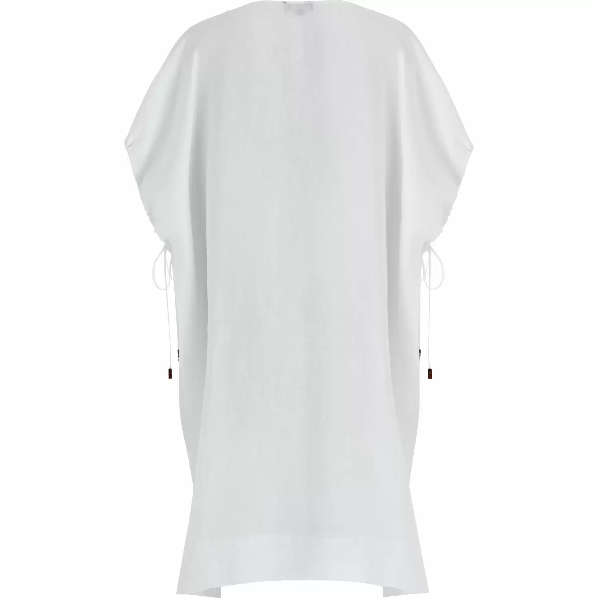 Mujer Túnicas Blanco / Blanco Asegurar Vestido De Lino Blanco De Corte Cuadrado Para Mujer - Vilebrequin X Angelo Tarlazzi - 4