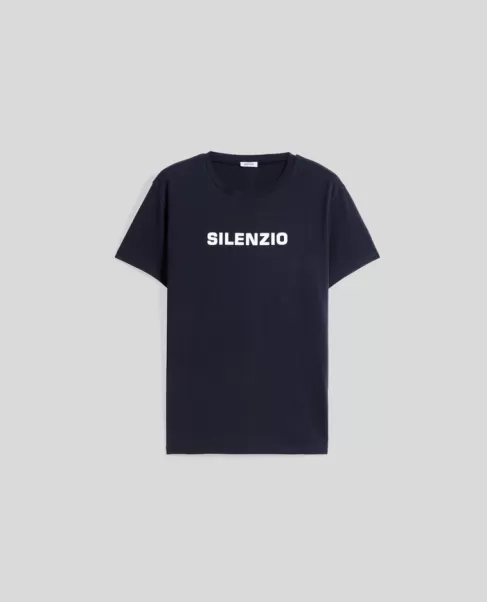Aspesi T-Shirts Y Polos Negro Camiseta De Cuello Redondo Silenzio Mujer