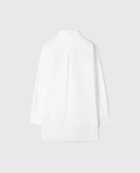 Camisa Larga Clásica De Popelina De Algodón Aspesi Niño T-Shirts Y Camisas Blanco