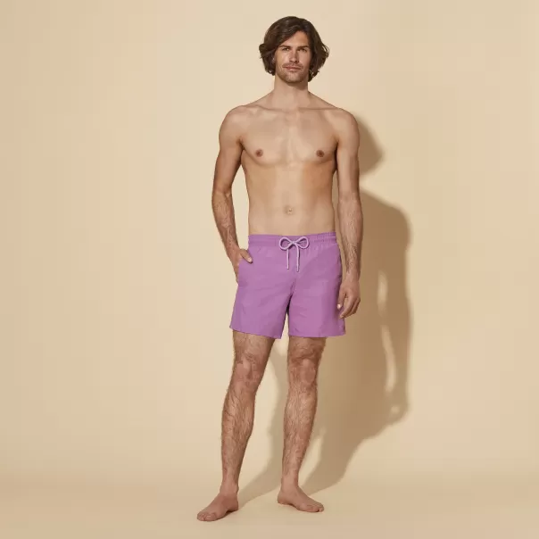 Vilebrequin Hombre Glycine / Purpura El Icónico Garantizado Bañador De Color Liso Para Hombre