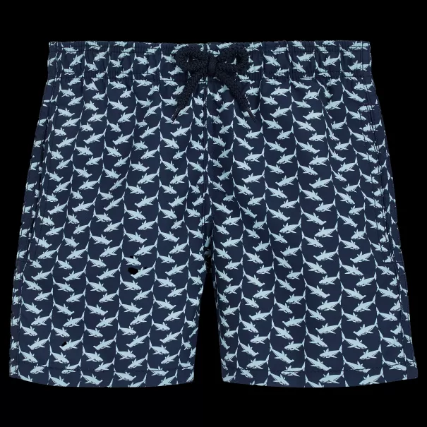 Vilebrequin Precios De Lanzamiento Azul Marino / Azul Boys Swim Shorts Net Sharks Hombre Padre Y Hijo
