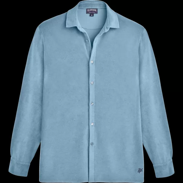Camisas Source / Azul Hombre Popularidad Men Terry Lightweight Shirt Solid Vilebrequin