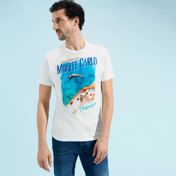 Vilebrequin Hombre Camiseta De Algodón Con Estampado Monte Carlo Para Hombre Camisetas Oferta Especial Off White / Blanco