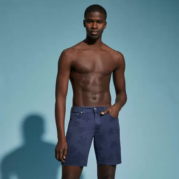 Azul Marino / Azul Shorts Vilebrequin Bermudas Con Estampado Ronde Des Tortues Para Hombre Oferta Especial Hombre