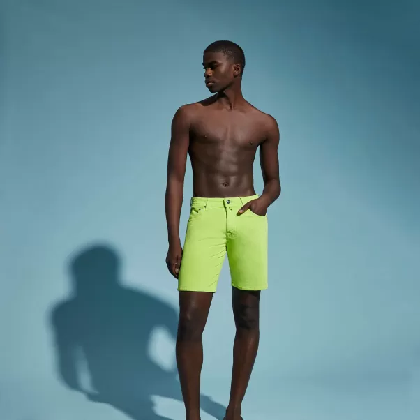 Hombre Salida Bermudas De Pana Con Cinco Bolsillos Para Hombre Shorts Manzana / Verde Vilebrequin
