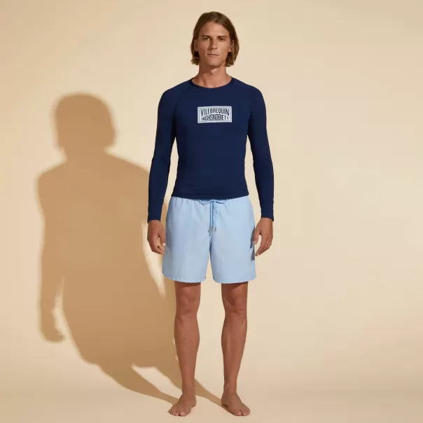 Promoción Press Blue / Azul Camisetas Anti-Uv Hombre Camiseta De Baño Con Protección Solar Para Hombre - Vilebrequin X Highsnobiety