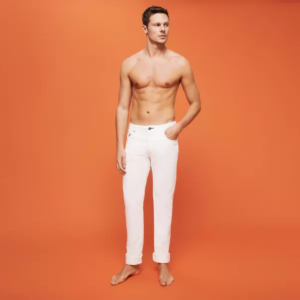 Hombre Off White / Blanco Pantalones De Pana De 1500 Líneas Con Cinco Bolsillos Para Hombre Vilebrequin Pantalones Fiabilidad