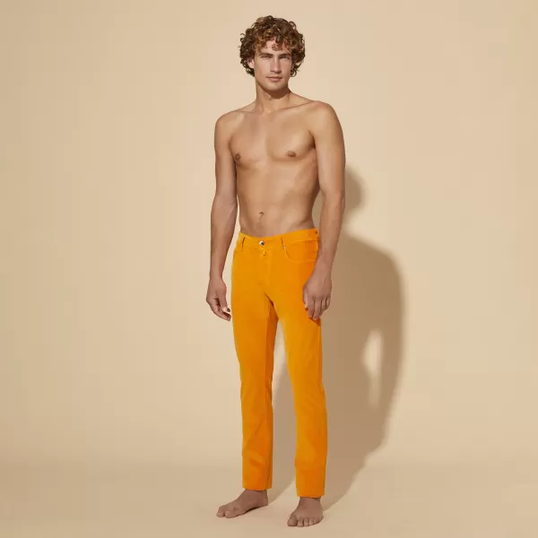Pantalones Zanahoria / Naranja Oferta Especial Hombre Pantalones De Pana De 1500 Líneas Con Cinco Bolsillos Para Hombre Vilebrequin