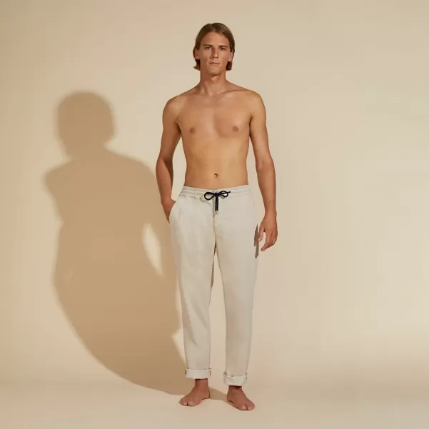 Joggers De Modal Y Algodón Para Hombre Vilebrequin Oferta Especial Hombre Pantalones Hemp / Beige