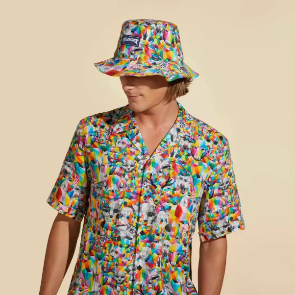 Hombre Sombreros Multicolores / Multi Gorro De Pescador De Lino Con Estampado Animals - Vilebrequin X Okuda San Miguel Compra