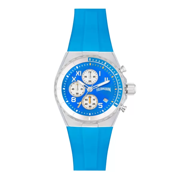 Relojes Reloj Cronógrafo De Acero De Vilebrequin Earthenware / Azul Venta Hombre