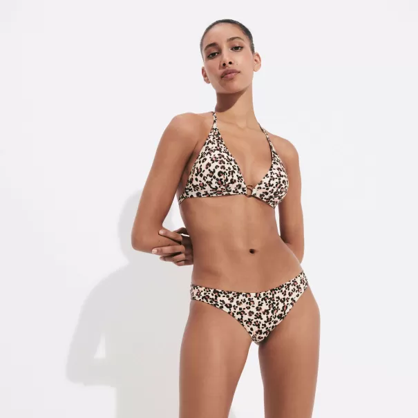 Vilebrequin Dos Piezas Straw / Amarillo Autorización Mujer Braguita De Bikini De Talle Medio Con Estampado Turtles Leopard Para Mujer