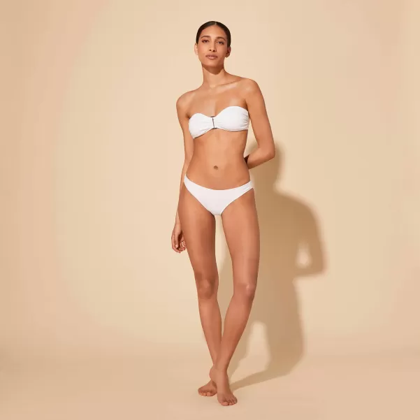 Blanco / Blanco Vilebrequin Complejidad Dos Piezas Braguita De Bikini De Talle Medio De Color Liso Para Mujer Mujer