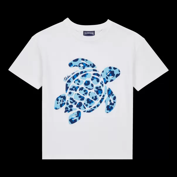 Niño Descuento Vilebrequin Blanco / Blanco Camisetas Camiseta Con Estampado Turtles Leopard Para Niño