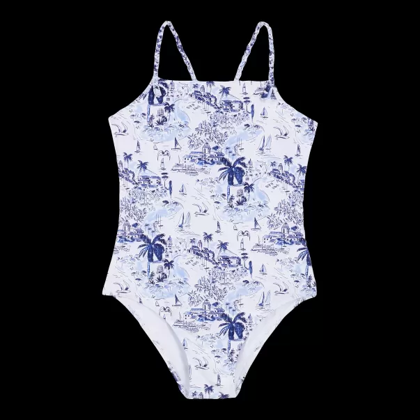 Niña Baño Entero Vilebrequin Precios De Liquidación Ink / Azul Girls One-Piece Swimsuit Riviera