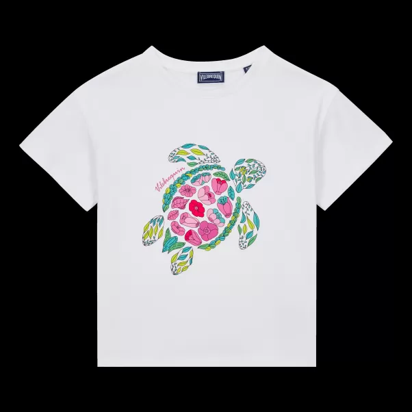 T-Shirts Camiseta Con Estampado Provencal Turtle Para Niña Vilebrequin Blanco / Blanco Niña Vender